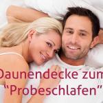 Test-Daunendecken zum Probeschlafen