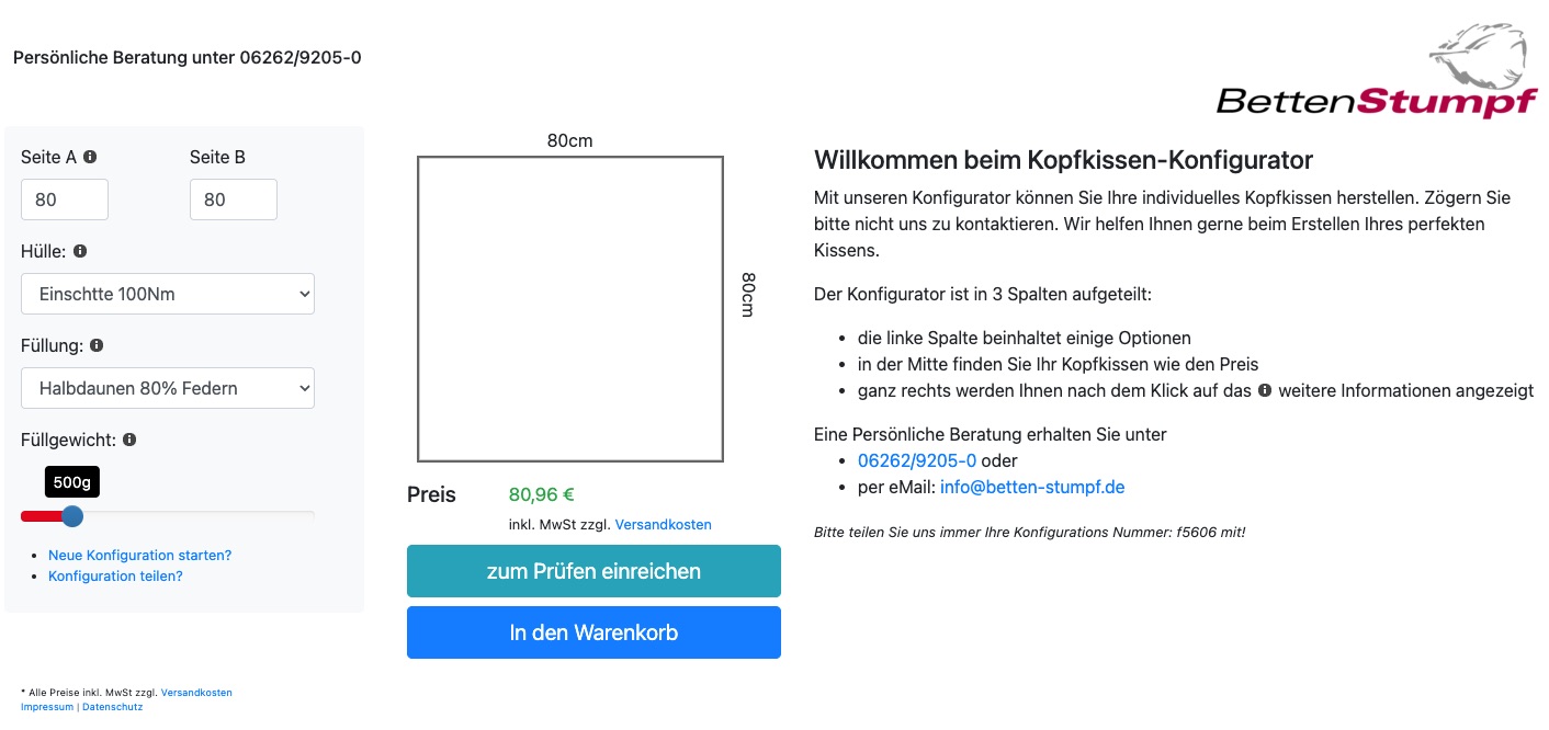 Kopfkissen Konfiguration dbbd9
